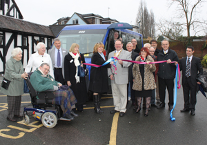 new low floor accessible Bus at Marygreen Manor Hotel Brentwood Essex 18th January 2012